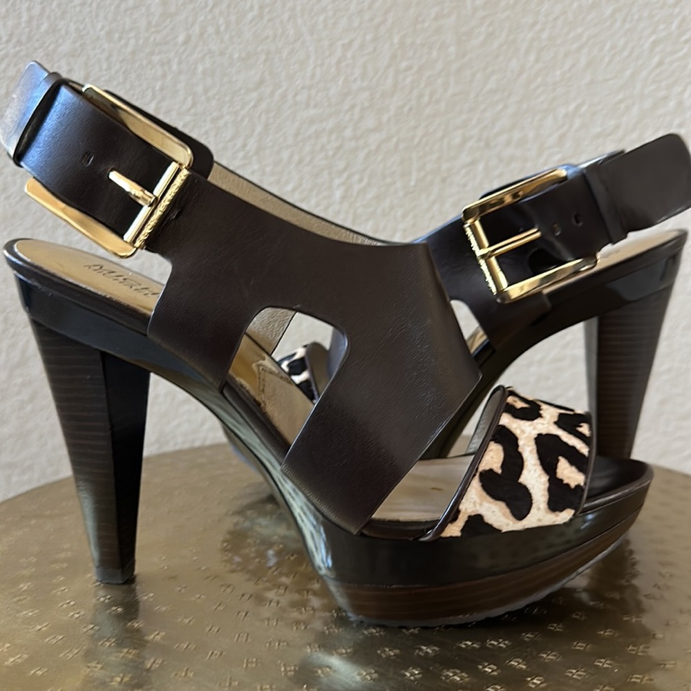 MK Brown Leather Strappy Sandals